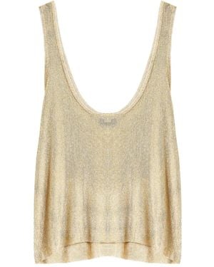 SER.O.YA Hero Tanktop Im Metallic-Look - Natur