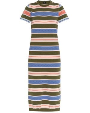 Paul Smith Striped Short-Sleeved Dress - Green