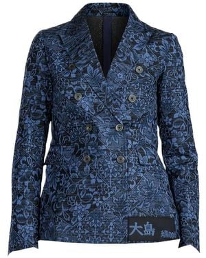 Ibrigu Komon Kimono Jacket - Blue