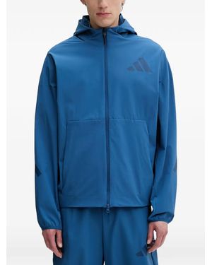 adidas Z.N.E. Hoodie Met Logo-Print En Rits - Blauw