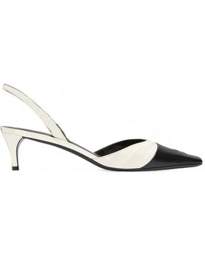 Courreges Vinyl-Toe Cap Slingback Court Shoes - Metallic