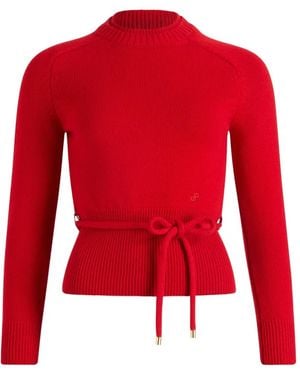 Patou Pull Ceinturé À Double Col - Rouge