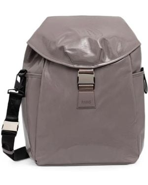 Rains Valera Buckle-Fastening Logo-Patch Backpack - Gray