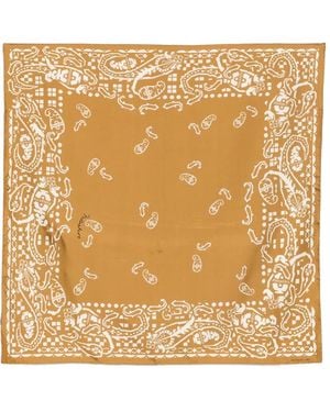 Mantero 1902 Paisley-Print Silk Scarf - Metallic