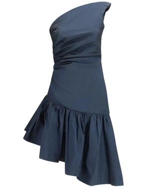 Sara Roka Anuja Ruffle-Detail One-Shoulder Dress - Blue