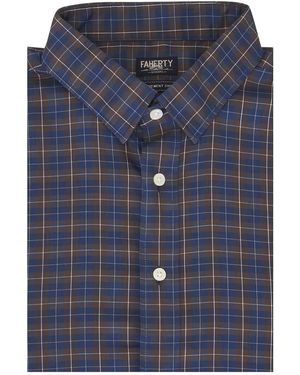 Faherty Geruit Overhemd - Blauw
