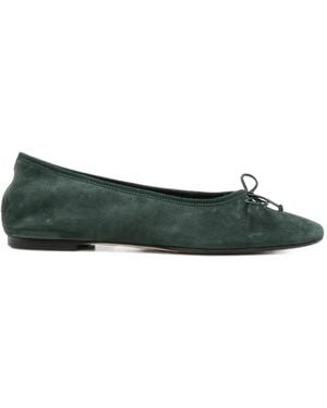 Aeyde Bow-Detail Suede Ballet Flats - Green