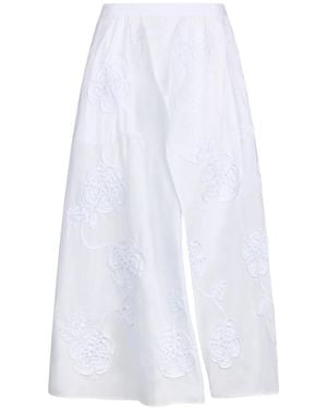 Liu Jo Embroidery Slit Midi Skirt - White