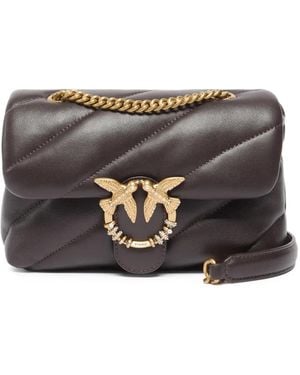Pinko Quilted Love Birds Cross Body Bag - Grey