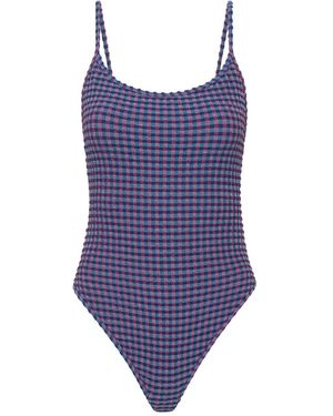 The Upside Costume Da Bagno Aliki Flow A Quadri - Blu