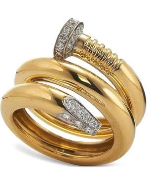 David Webb Anillo Nail En Oro Amarillo De 18 Ct Con Diamante - Metálico