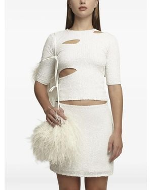 Gloria Coelho Sequin Cut-Out Top - White