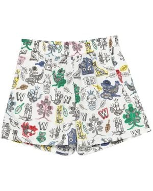 Walter Van Beirendonck Graphic-Print Shorts - White