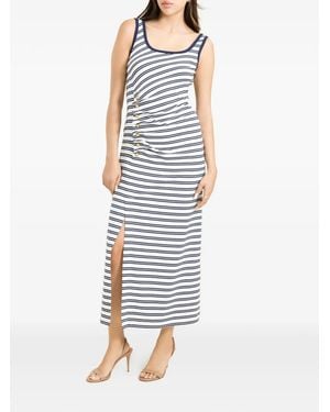 Jonathan Simkhai Becker Striped Button-Detail Midi Dress - Blue