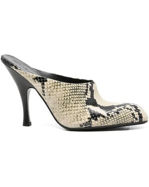 KHAITE Snakeskin-effect Heeled Mules - マルチカラー