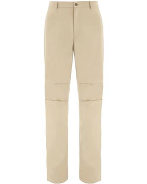 Ferragamo Logo-Patch Cotton Cropped Trousers - Natural