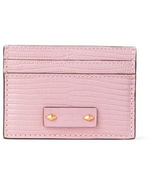 Jimmy Choo Croc-Embossed Leather Umika Card Holder - Pink