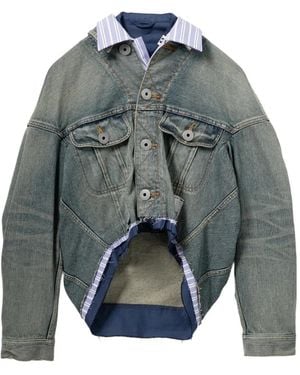 Maison Mihara Yasuhiro Layered Denim Jacket - Blue