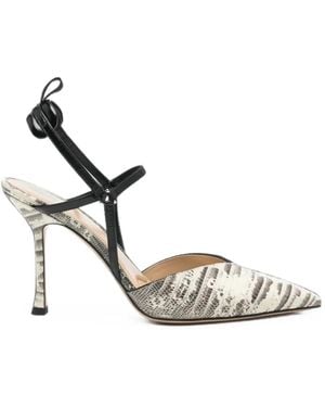 Fendi Colibrì Snake-Print Pumps - White