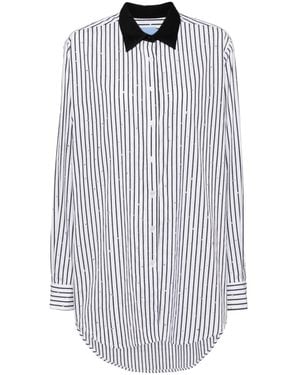 Macgraw Striped Oversized Shirt - White