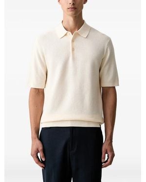 Scotch & Soda Waffle-Knit Short-Sleeve Polo Shirt - White