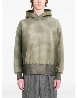 TAIGA TAKAHASHI Bleached-Effect Hoodie - Green