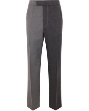 Thom Browne Contrast Topstitching Pants - Gray