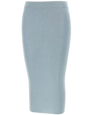 Kangra Ribbed-Knit Lurex-Blend Skirt - Blue