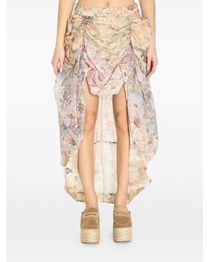 Zimmermann Rebellion Floral Asymmetric Skirt - Natural