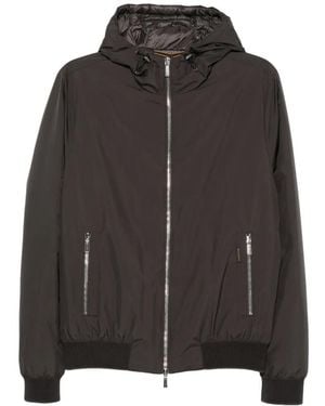 Moorer Hooded Bomber Jacket - Black