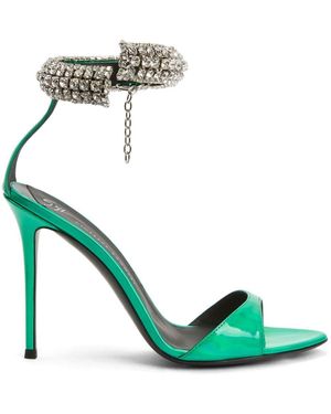 Giuseppe Zanotti Intriigo Bijoux 105mm サンダル - グリーン