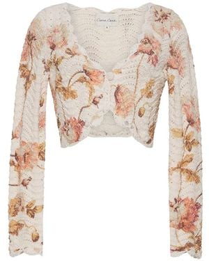 Cara Cara Sally Cardigan Mit Blumenmuster - Weiß