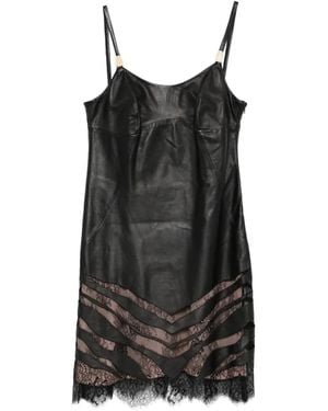 Just Cavalli Lace-Trim Mini Dress - Black
