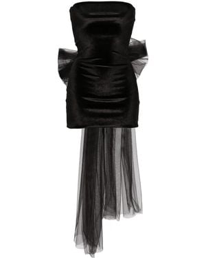 Atu Body Couture Oversize-Bow Velvet Miniskirt - Black