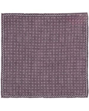 Brunello Cucinelli Geometric-Pattern Pocket Square - Purple