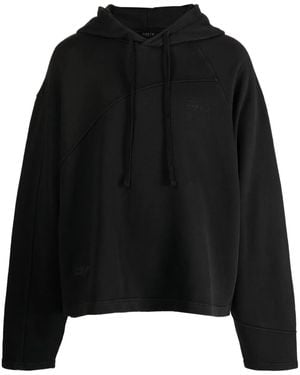 FIVE CM Logo-Embroidered Cotton Hoodie - Black