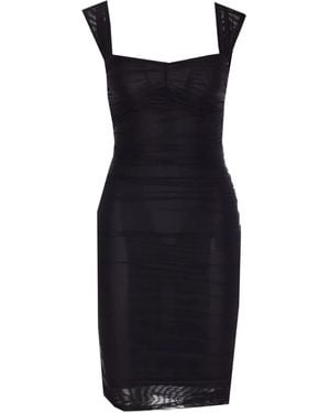 Mar De Margaritas Square-Neck Draped Dress - Black
