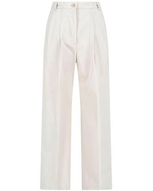 Aspesi Pantalon De Tailleur À Détails Plissés - White