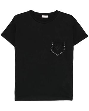 Liu Jo Embellished Pocket T-Shirt - Black