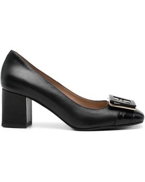 SERGIO MORETTI FIRENZE Buckle-Detail Crocodile-Effect Court Shoes - Black