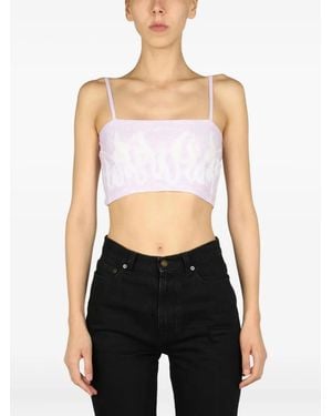 Vision Of Super Flame-Print Top - Black