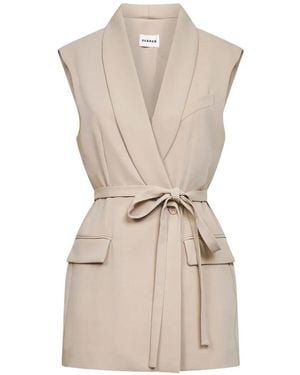 P.A.R.O.S.H. Belted Sleeveless Top - Natural