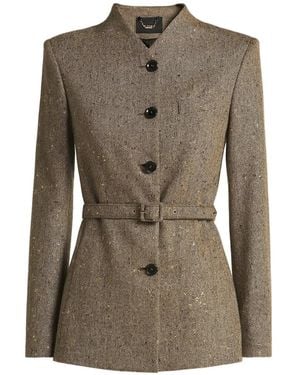Kiton Tweed Jack Met Ceintuur - Grijs