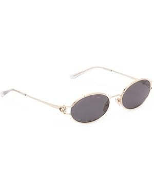 Gucci Interlocking G Oval-Frame Sunglasses - White