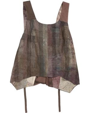 Ziggy Chen Collaged Graphic-Print Top - Brown