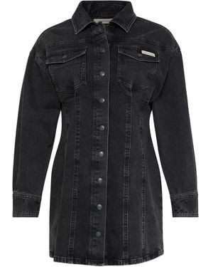 Calvin Klein Denim Shirt Mini Dress - Black