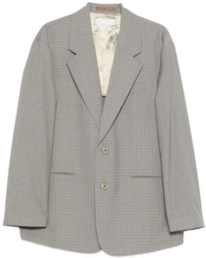 Our Legacy Industry Check-Pattern Blazer - Grey