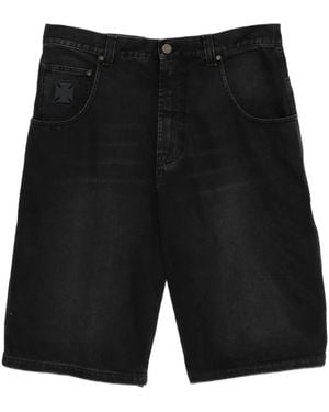 Vetements Faded Denim Shorts - Black