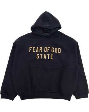 Fear Of God Fleece Relaxed-Fit Hooded Sweatshirt - Blue