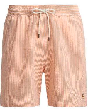 Polo Ralph Lauren Striped Drawstring Swim Shorts - Natural